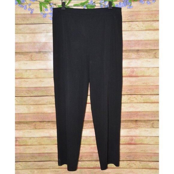 Exclusively Misook Black Pull On Dress Pants Straight Leg Wrinkle Free Womens XL - Picture 1 of 6